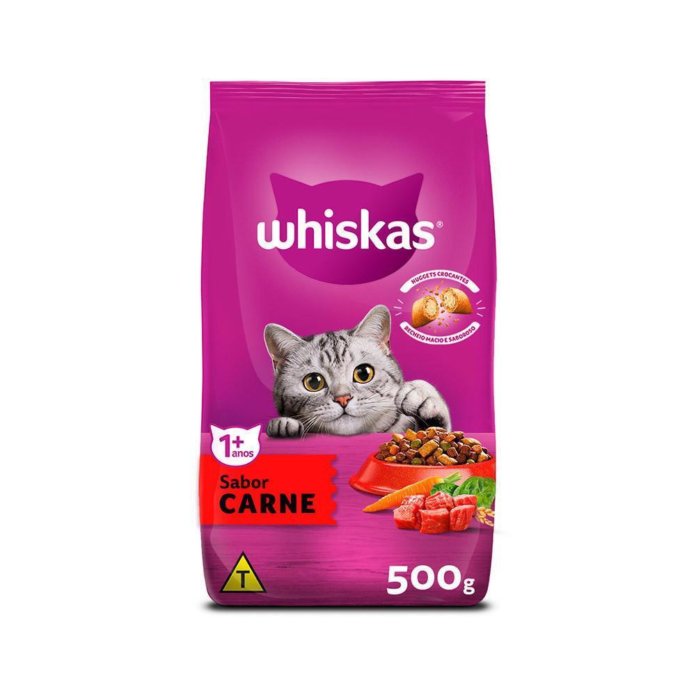 Ração para Gatos Adultos Sabor Carne Whiskas 500G
