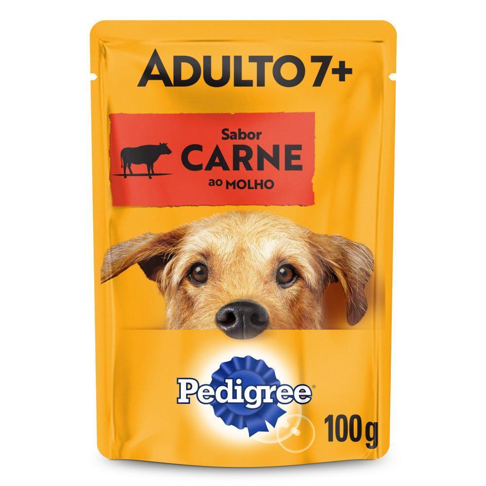 Ração Úmida Pedigree Sachê Carne ao Molho para Cães Adultos Sênior 7+ Anos 100 g 15un