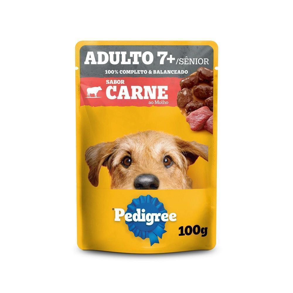 Ração Úmida Pedigree Sachê Carne ao Molho para Cães Adultos Sênior 7+ Anos 100 g