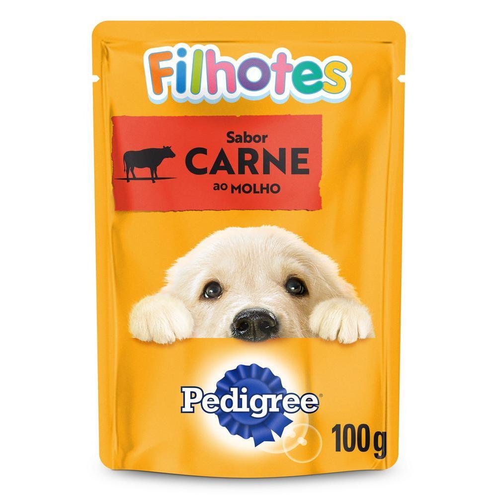 Ração Úmida Pedigree Sachê Carne ao Molho para Cães Filhotes 100 g 10un