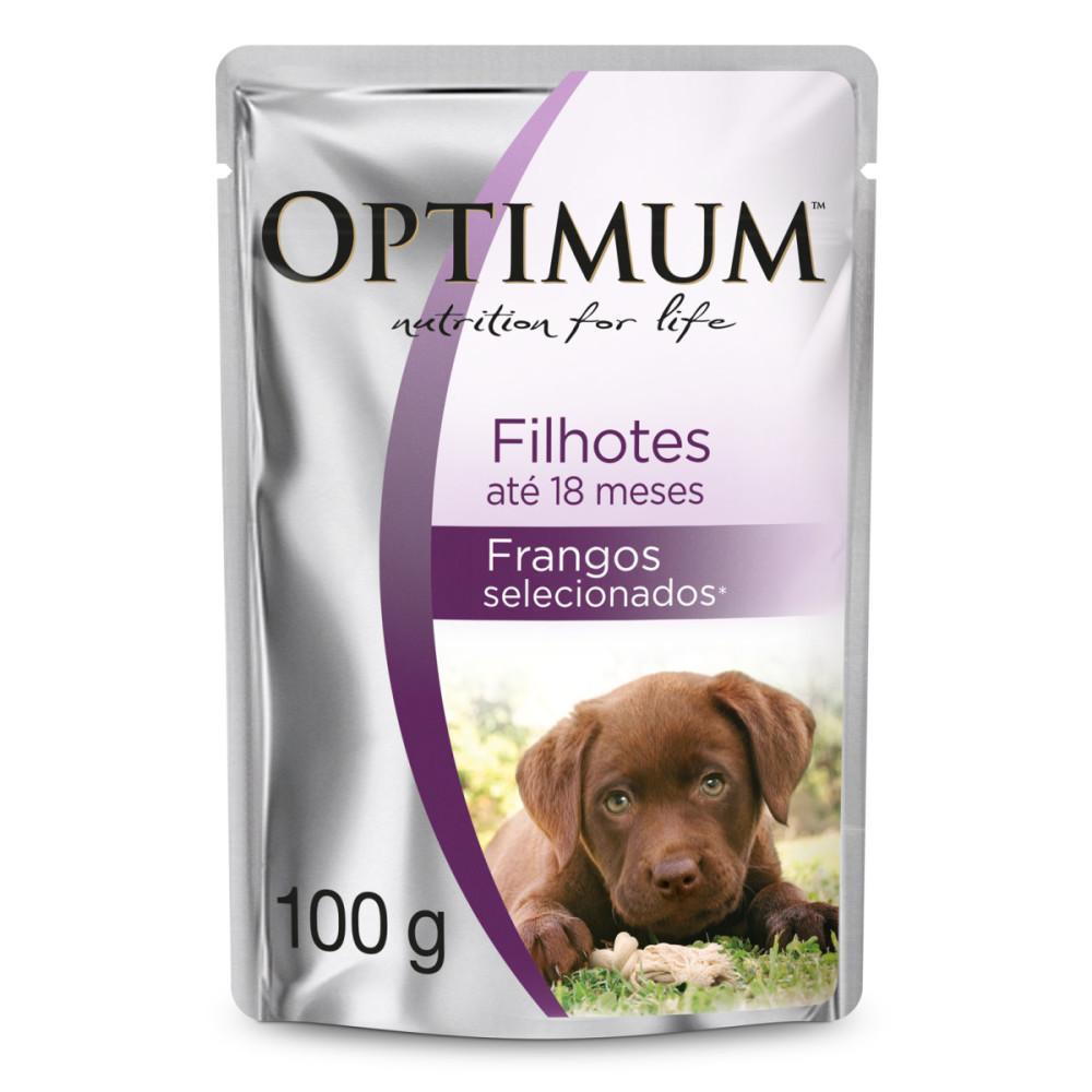 Ração Úmida Optimum Sachê para Cães Filhotes Frango 100 g 15un