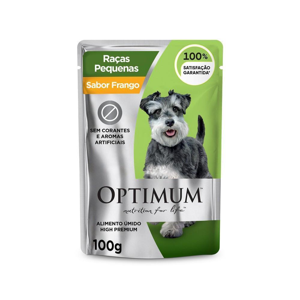 Ração Úmida Optimum Sachê para Cães Adultos Raças Pequenas e Minis Frango 100 g