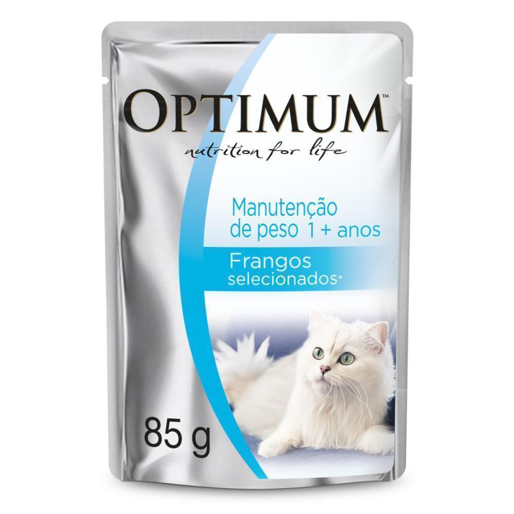 Ração Úmida Optimum Sachê para Gatos Adultos Manutenção de Peso Frango 10un