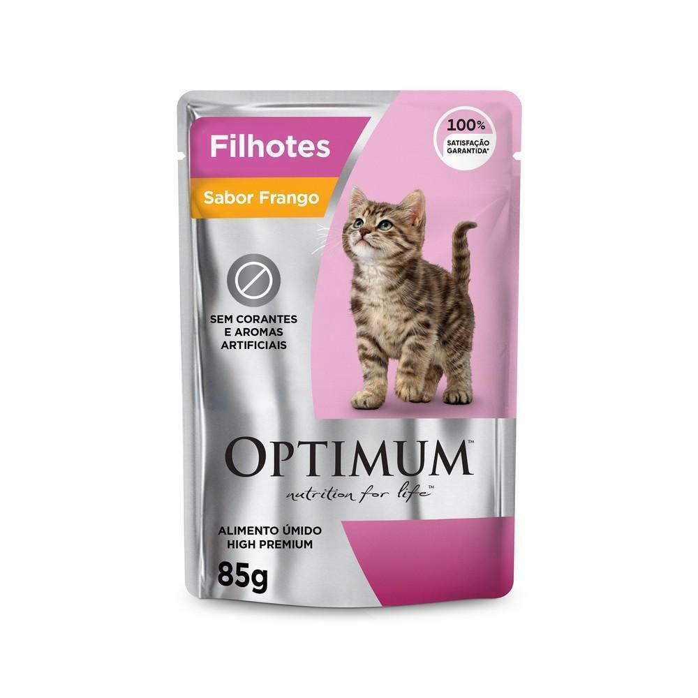 Ração Úmida Optimum Sachê para Gatos Filhotes Frango 85 g