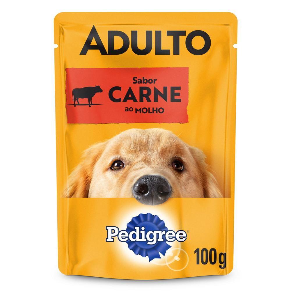 Ração Úmida Pedigree Sachê Carne ao Molho para Cães Adultos 100 g 10un