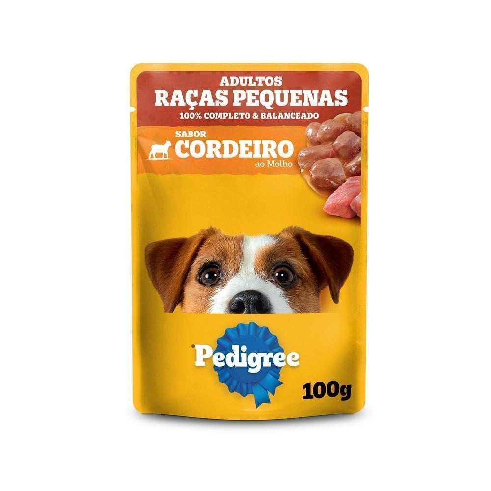 Ração Úmida Pedigree Sachê Cordeiro ao Molho para Cães Adultos de Raças Pequenas 100 g