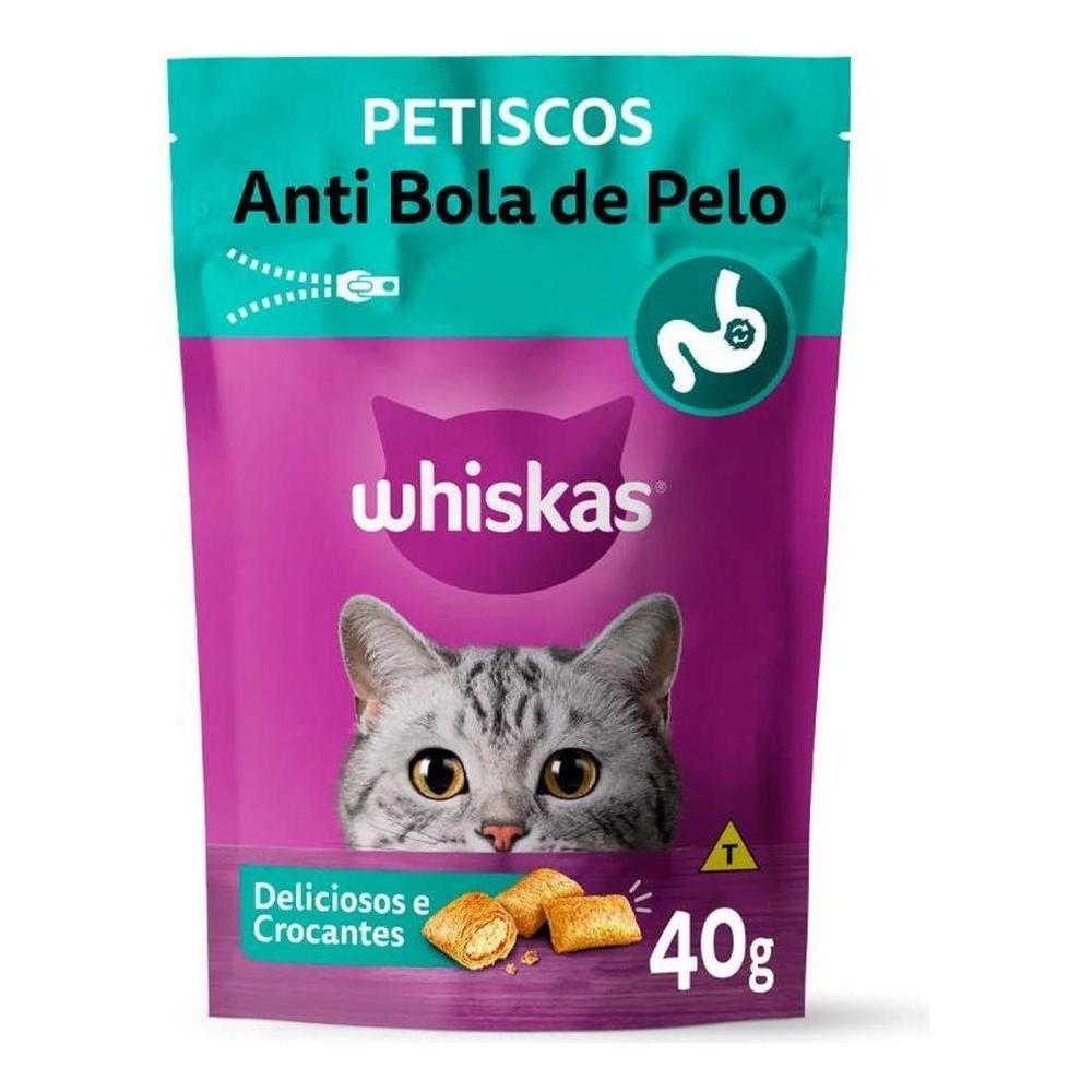 Petisco Whiskas Temptations Anti Bola de Pelo Para Gatos Adultos 40g
