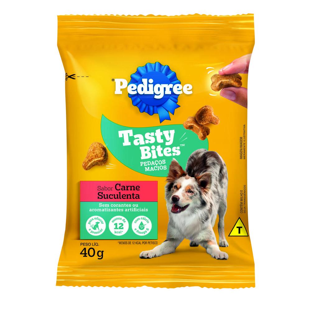 Petisco Pedigree Tasty Bites para Cães Adultos Sabor Carne Suculenta 40g