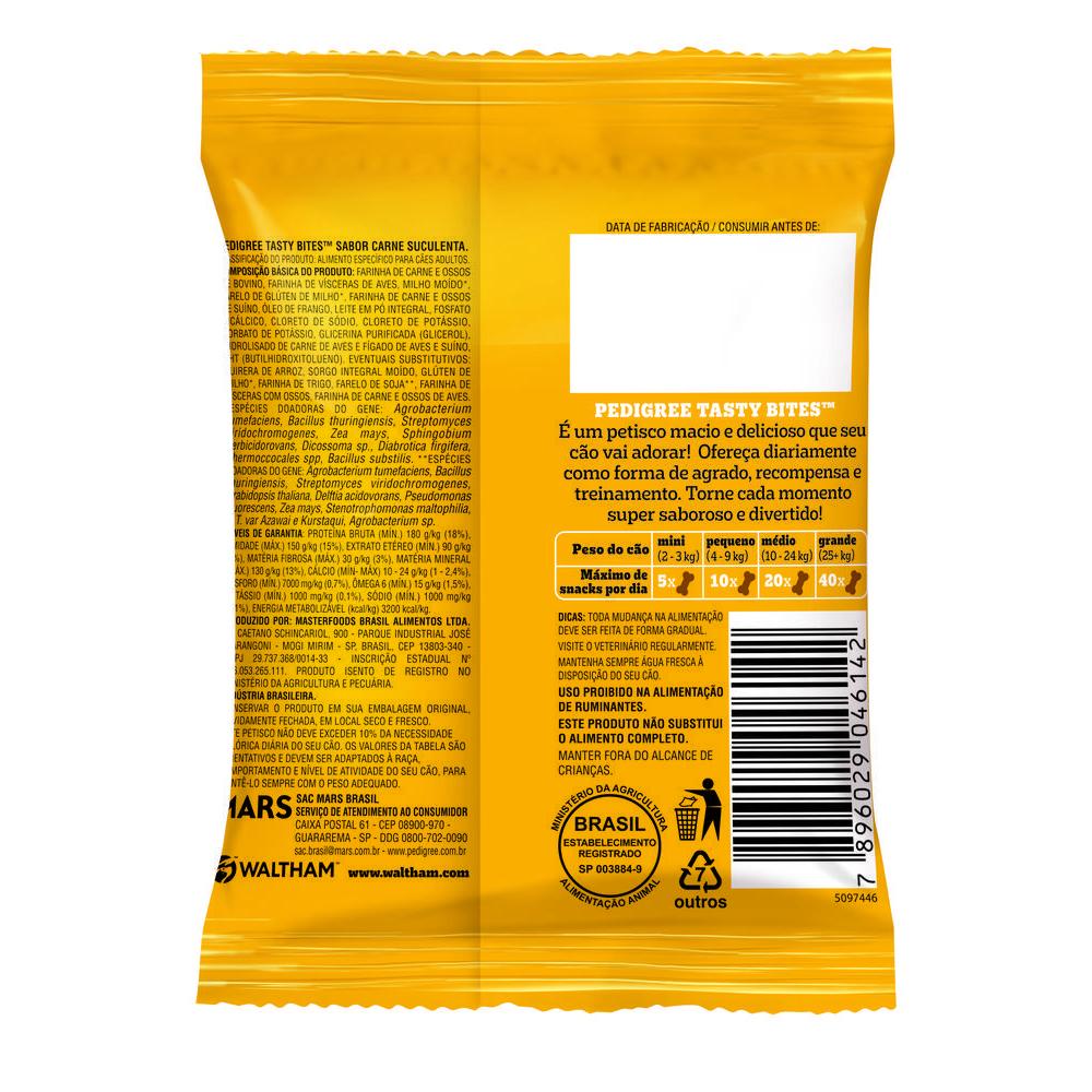 Petisco Pedigree Tasty Bites para Cães Adultos Sabor Carne Suculenta 40g