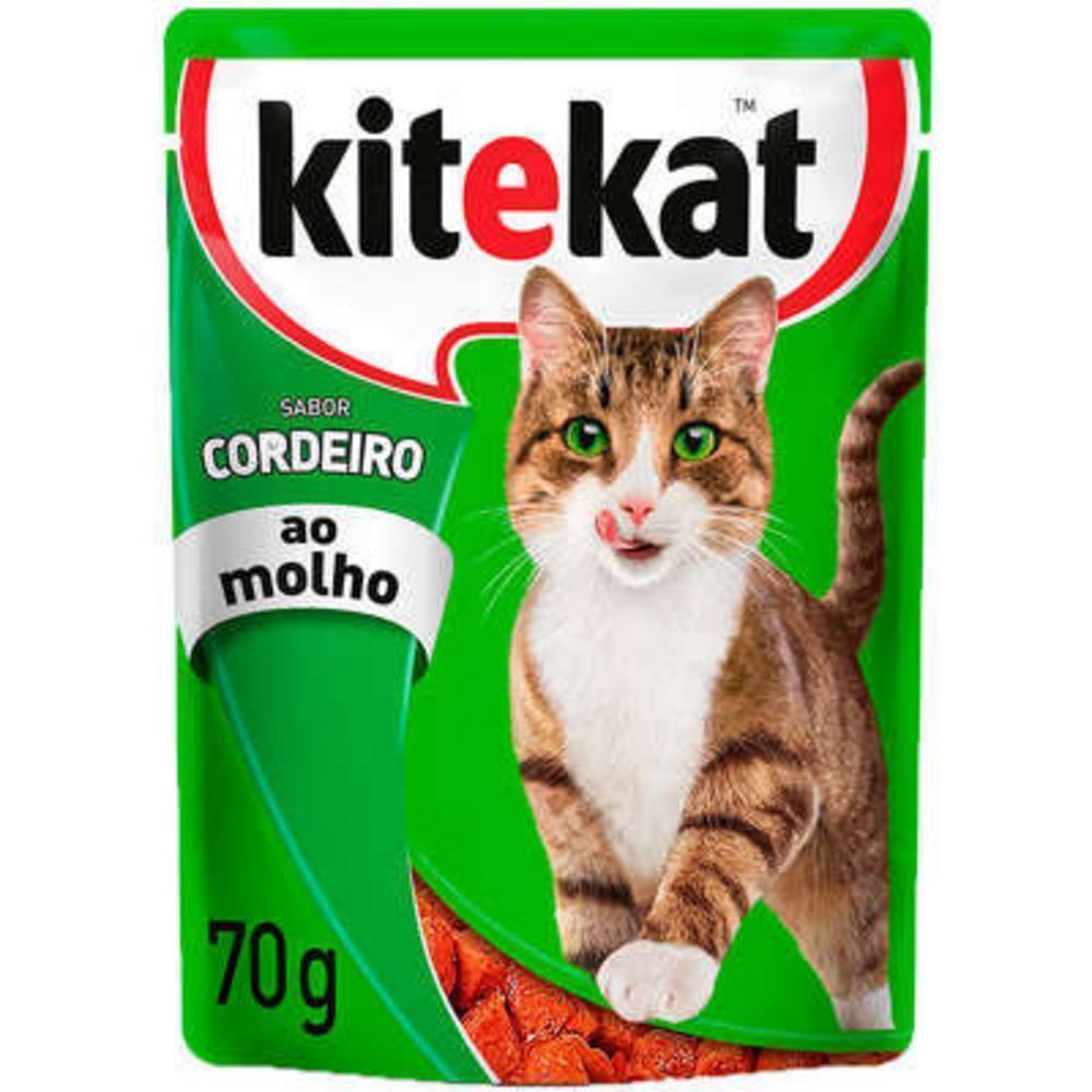 Ração Úmida Kitekat Sachê Cordeiro ao Molho para Gatos Adultos - 70 g