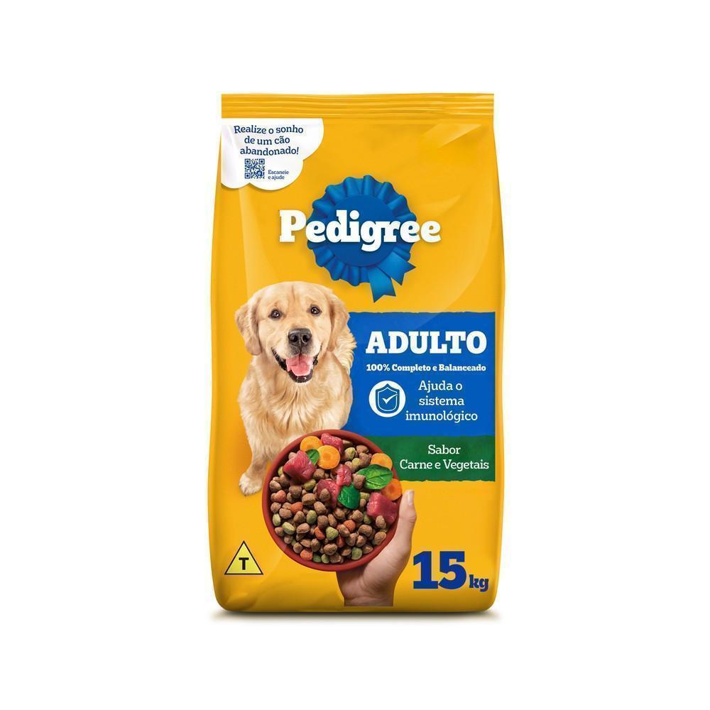 Ração Pedigree Carne e Vegetais Cães Adultos Raças Médias e Grandes 15 kg
