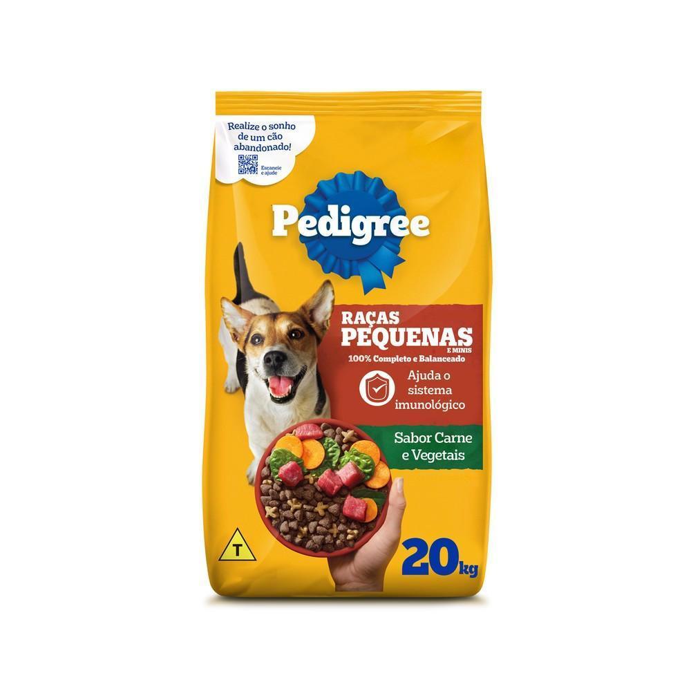 Ração Pedigree Carne e Vegetais Cães Adultos Raças Pequenas e Minis 20 kg