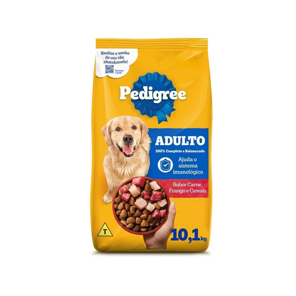 Ração Pedigree Carne Frango e Cereais Cães Adultos Raças Médias e Grandes 10,1 kg
