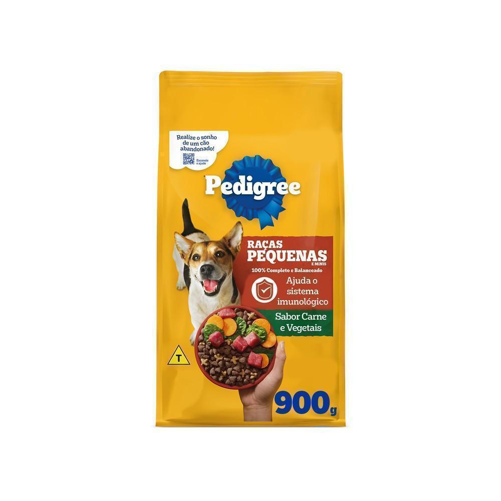 Ração Pedigree Carne e Vegetais Cães Adultos Raças Pequenas e Minis 900 g