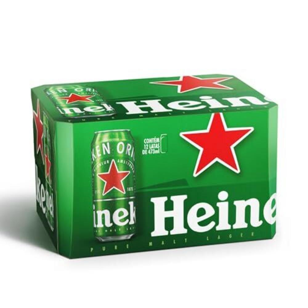 Heineken Cerveja Lata 473ml - Pack com 12 Unidades