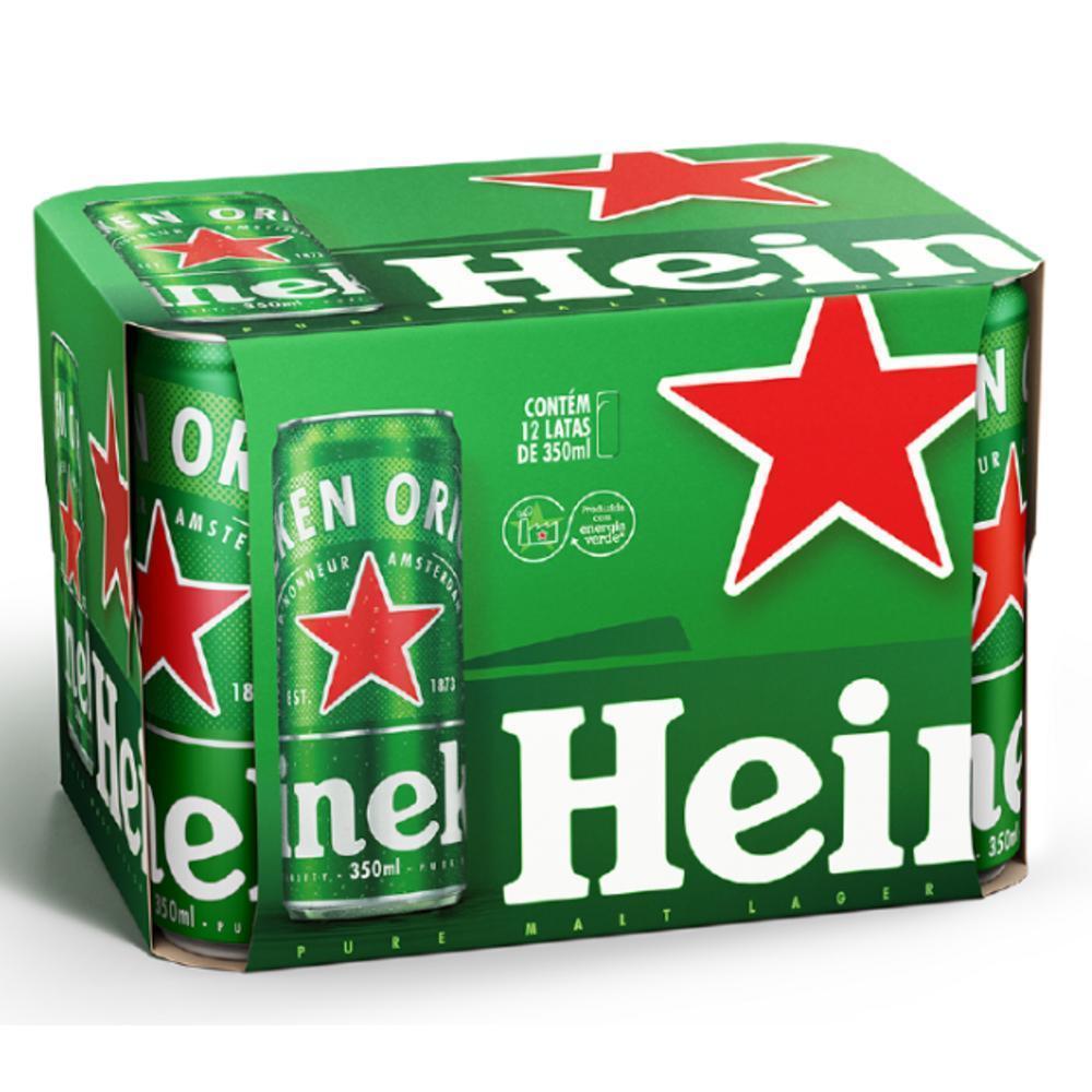 12 un. Heineken Cerveja Lata Sleek 350ml - Pack
