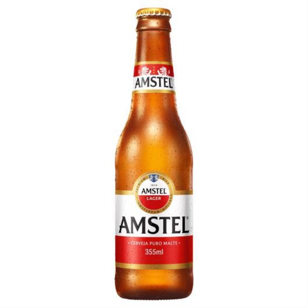 Cerveja Lager Puro Malte Amstel Garrafa 355ml