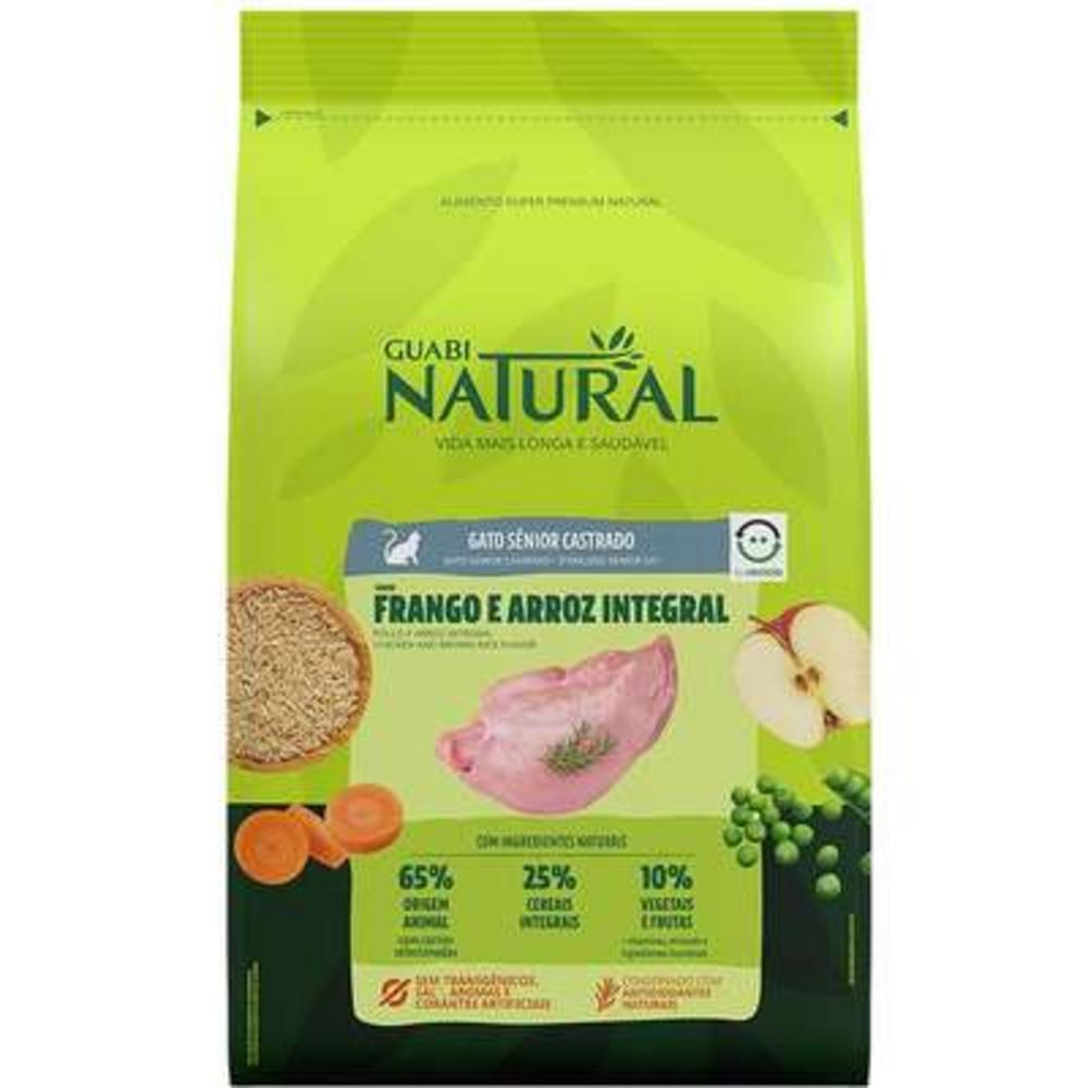 Ração Guabi Natural Frango e Arroz Integral Gatos Sênior Castrados - 7,5Kg