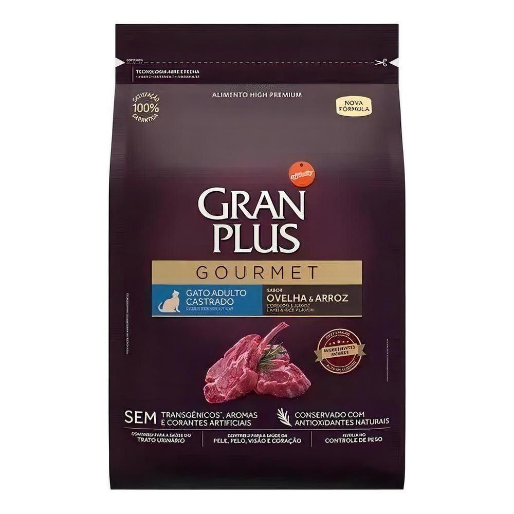 Gran Plus Gourmet Gatos Castrados Ovelha e Arroz 3Kg