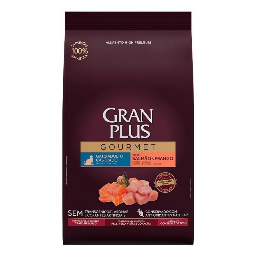Ração para Gatos Adultos Castrados Sabor Salmão Gourmet Granplus 1Kg