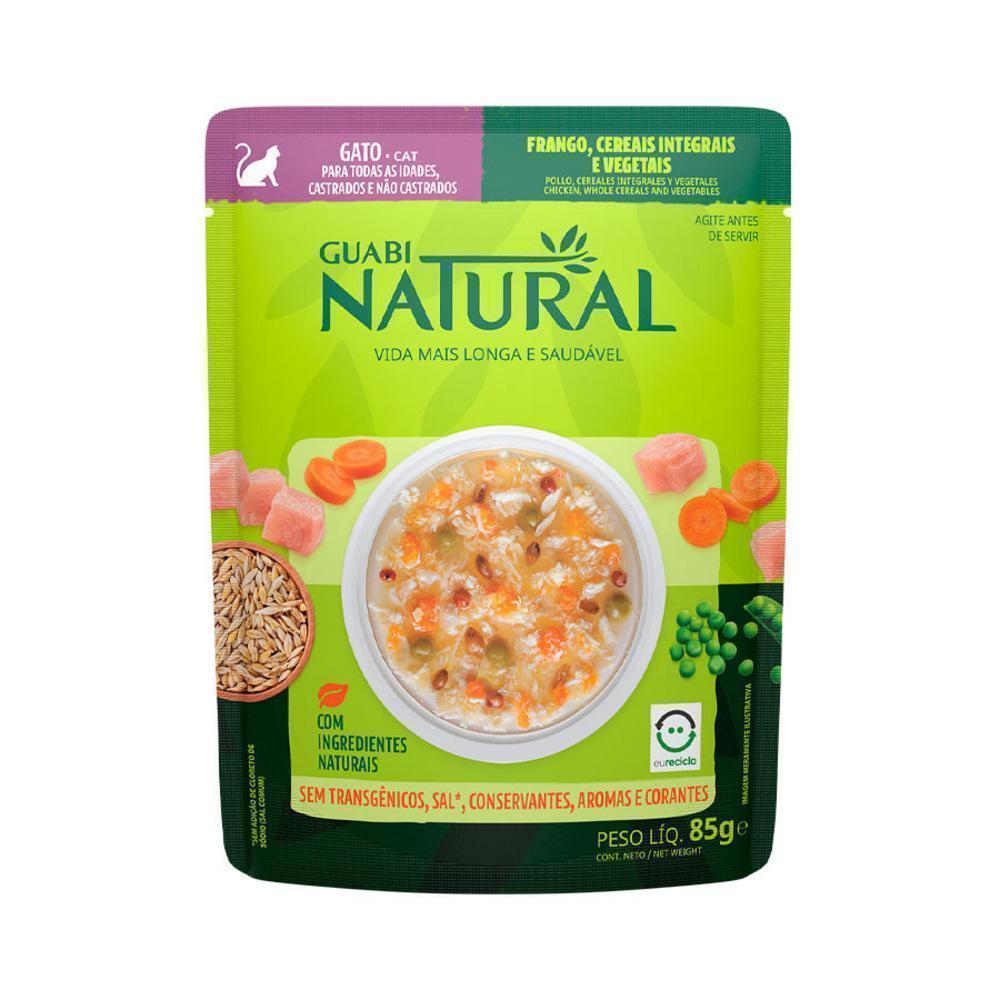 Ração Úmida para Gatos Adultos Guabi Natural Frango Cereais 85g