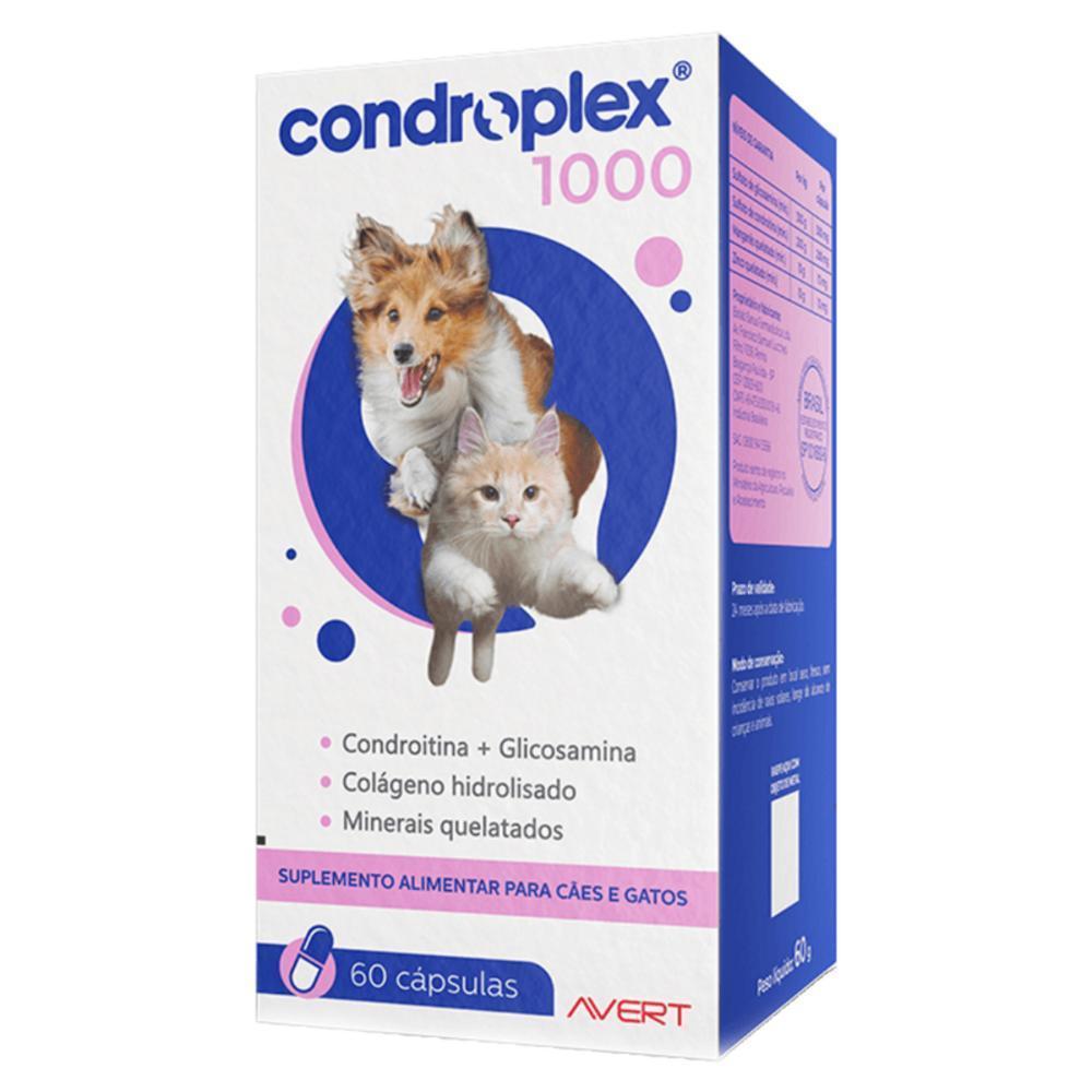 Suplemento Alimentar CondroPlex 1000 para Cães e Gatos de Médio e Grande Porte - 60 Cápsulas
