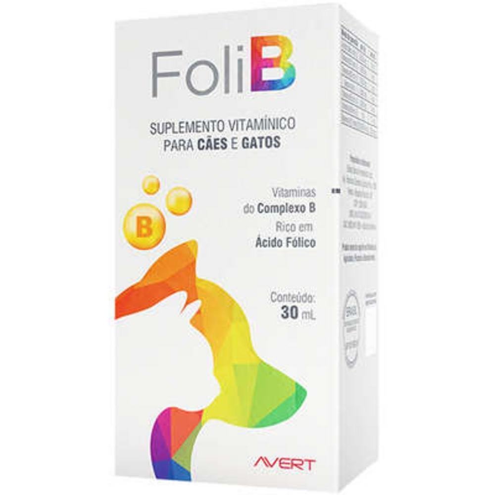 Suplemento Vitamínico Avert Foli B para Cães e Gatos - 30 mL