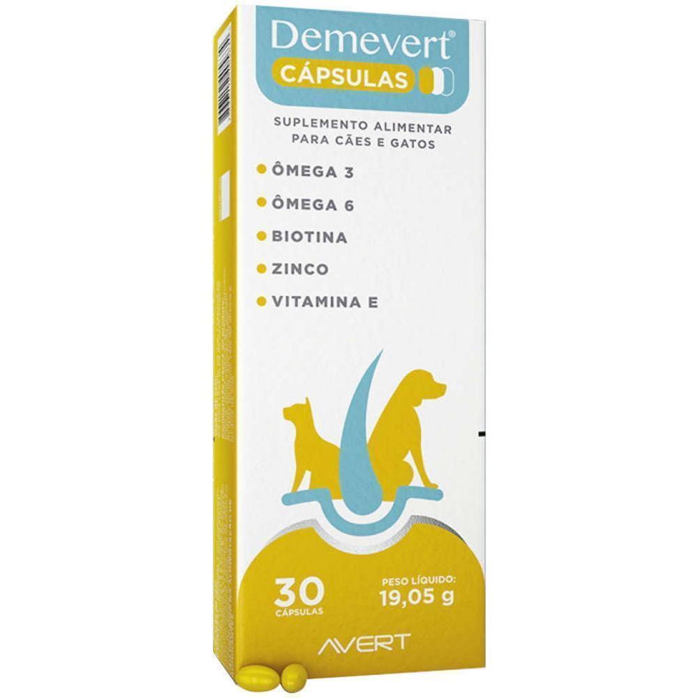 Suplemento Alimentar Avert Demevert para Cães e Gatos - 30 cápsulas