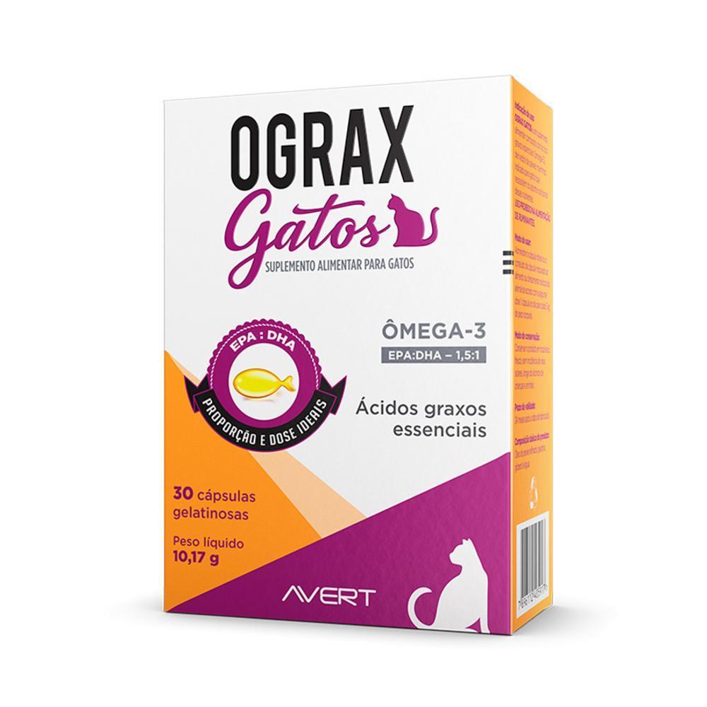 Suplemento Avert Ograx para Gatos - 30 Cápsulas