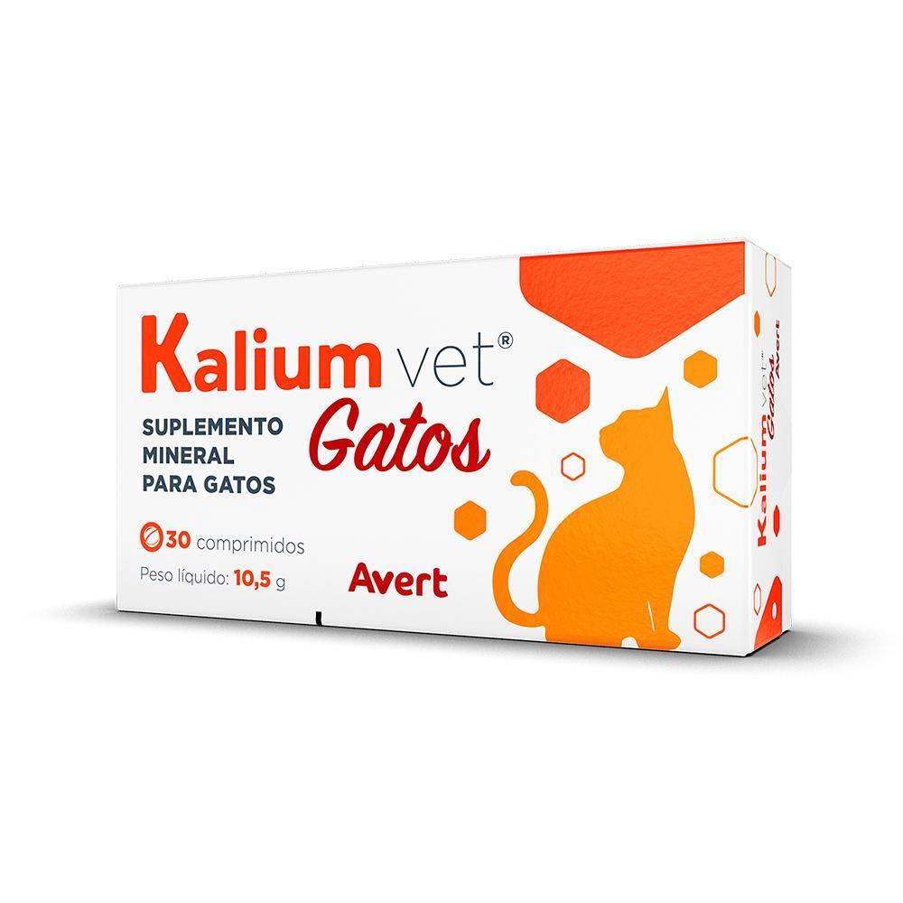 Suplemento Mineral Avert Kalium Vet 200 mg para Gatos - 30 Comprimidos