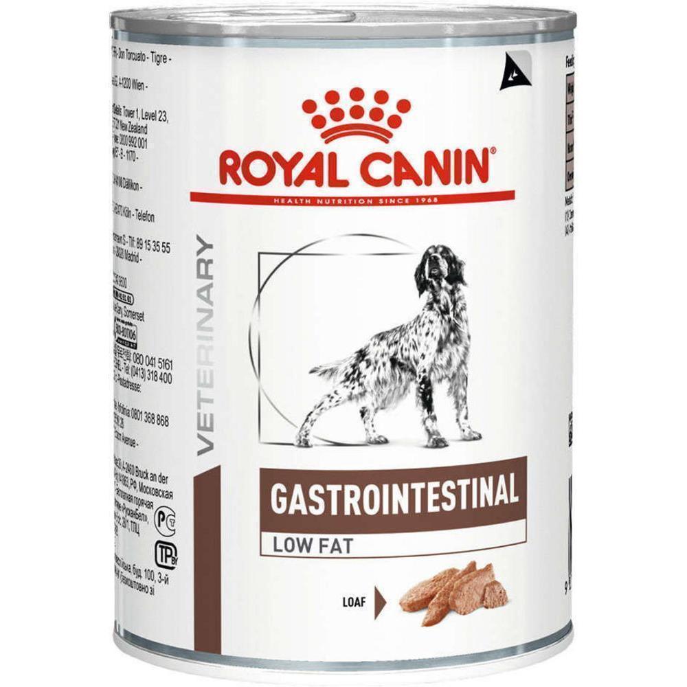 Ração Úmida Royal Canin Lata Veterinary Diet Gastrointestinal Low Fat 410 g