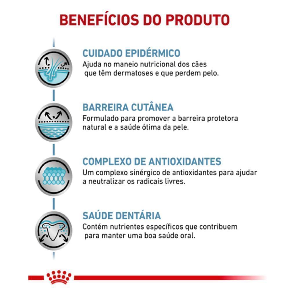 Ração Seca Royal Canin Veterinary Diet Skin Care Small Dog para Cães Adultos de Porte Pequeno com Sensibilidades de Pele - 7,5 Kg