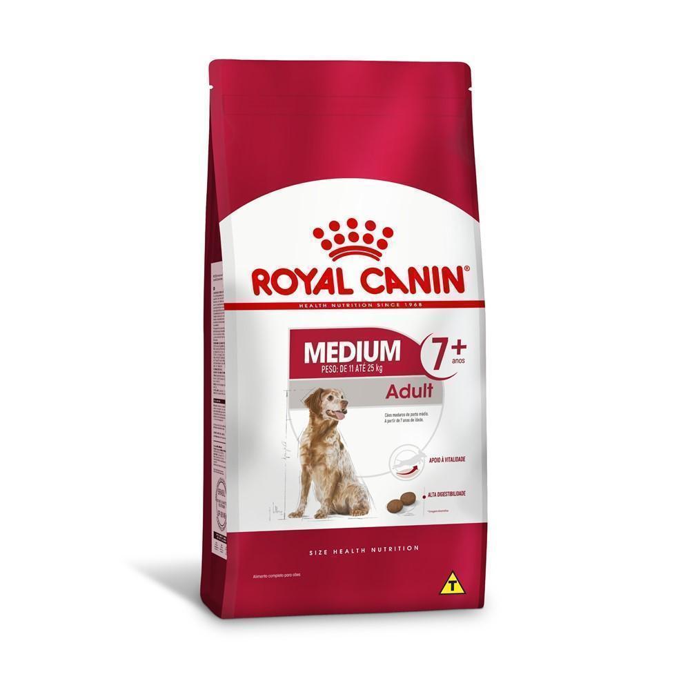 Ração Royal Canin Medium Adult 7+ para Cães Adultos de Porte Médio com 7 Anos ou mais 15kg