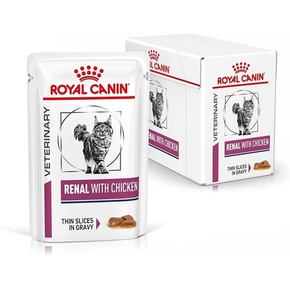Pack Ração Úmida Royal Canin Sachê Veterinary Diet Renal para Gatos com Insuficiência Renal - Com 12 sachês 85 g