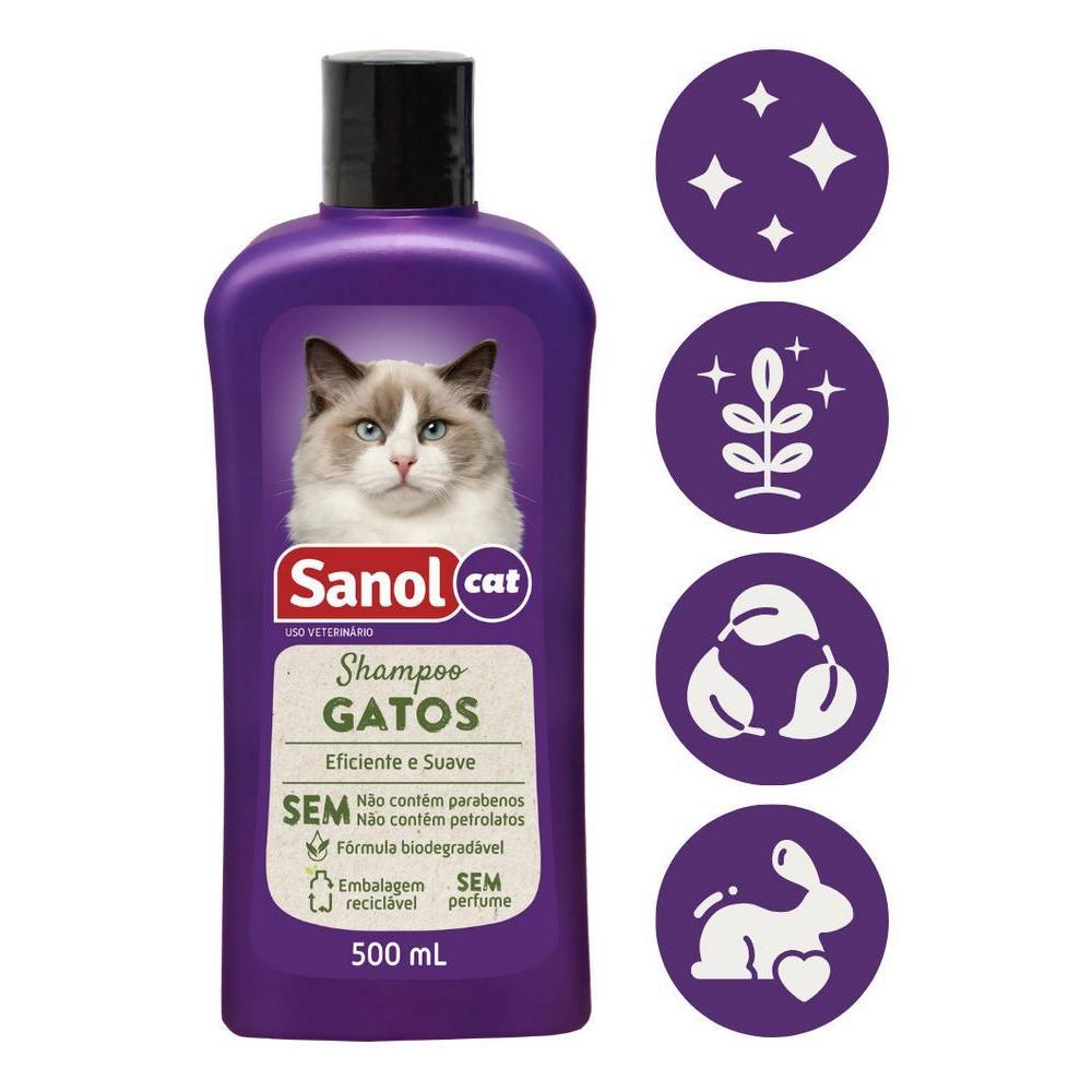 Shampoo Sanol Gatos 500Ml