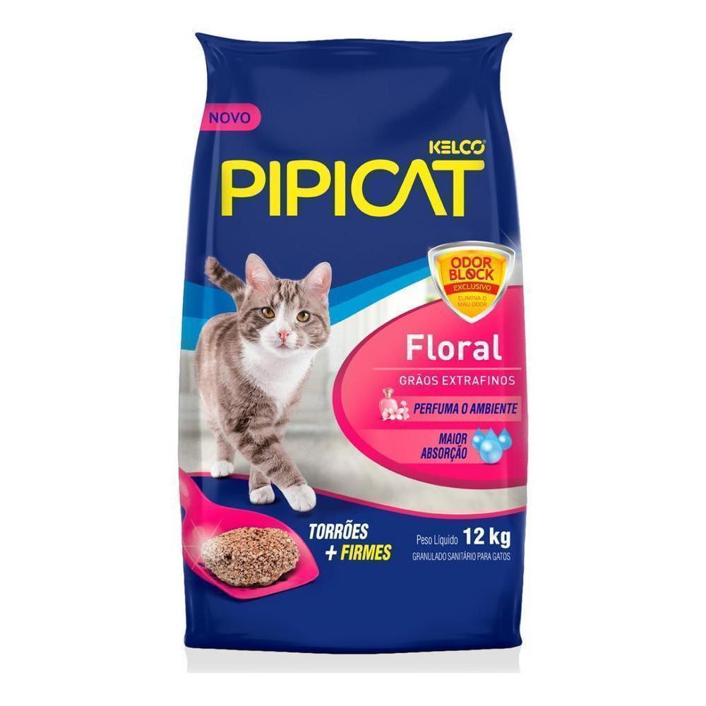 Areia para Gato Pipicat Floral 12kg