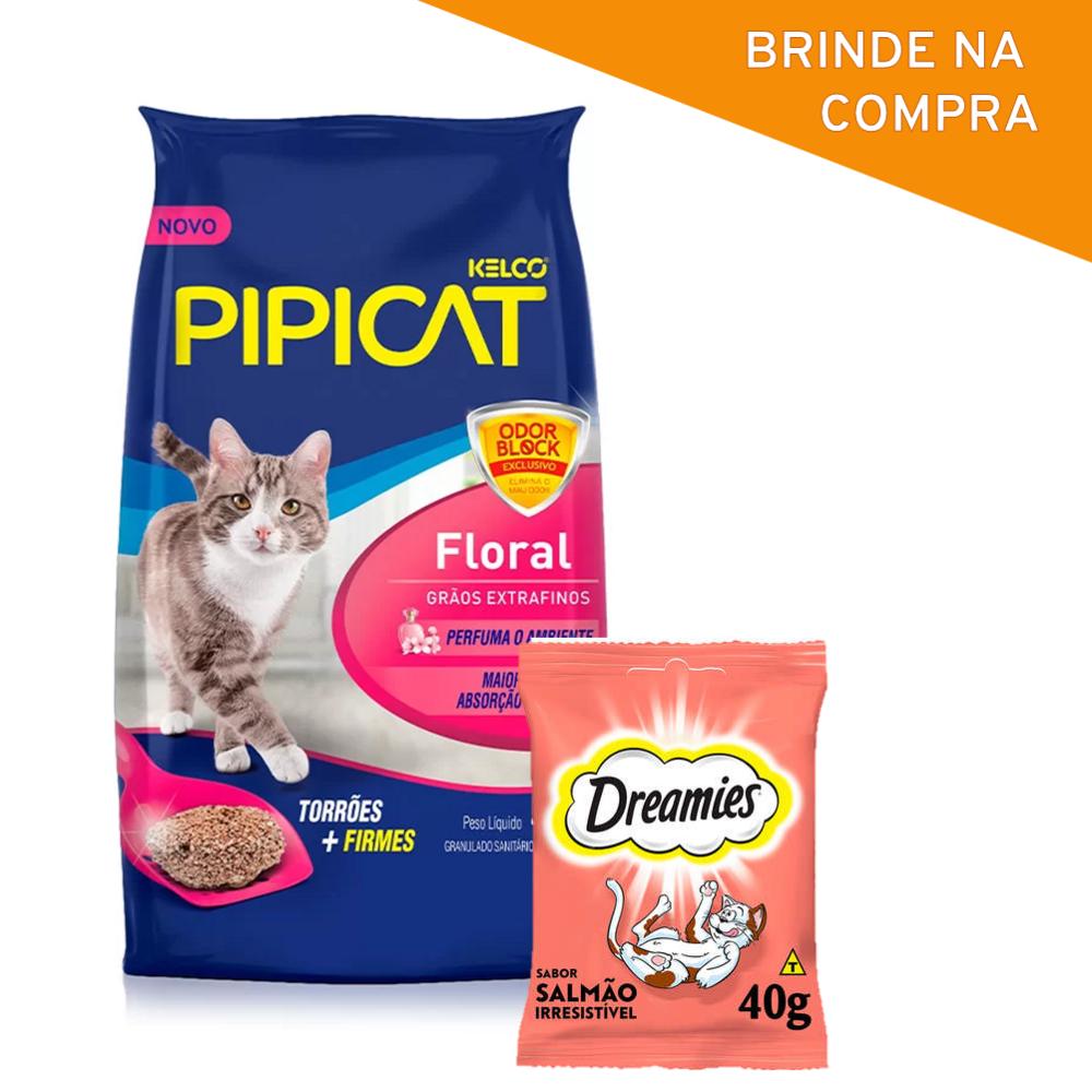 Pipicat Floral 12 kg + Brinde Dreamies salmão