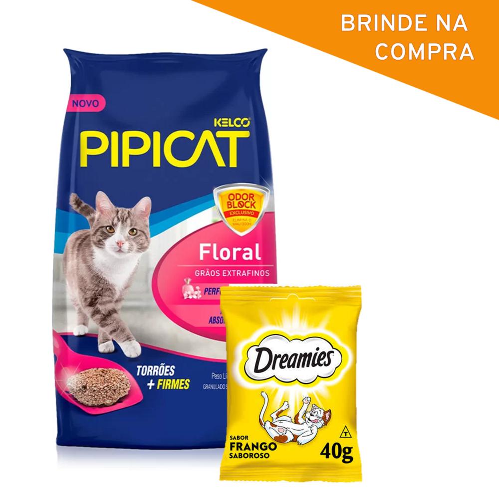 Pipicat Floral 12 kg + Brinde Dreamies frango