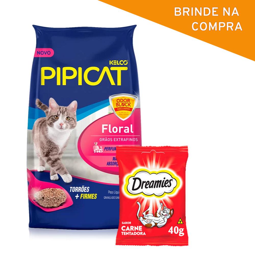 Pipicat Floral 12 kg + Brinde Dreamies carne