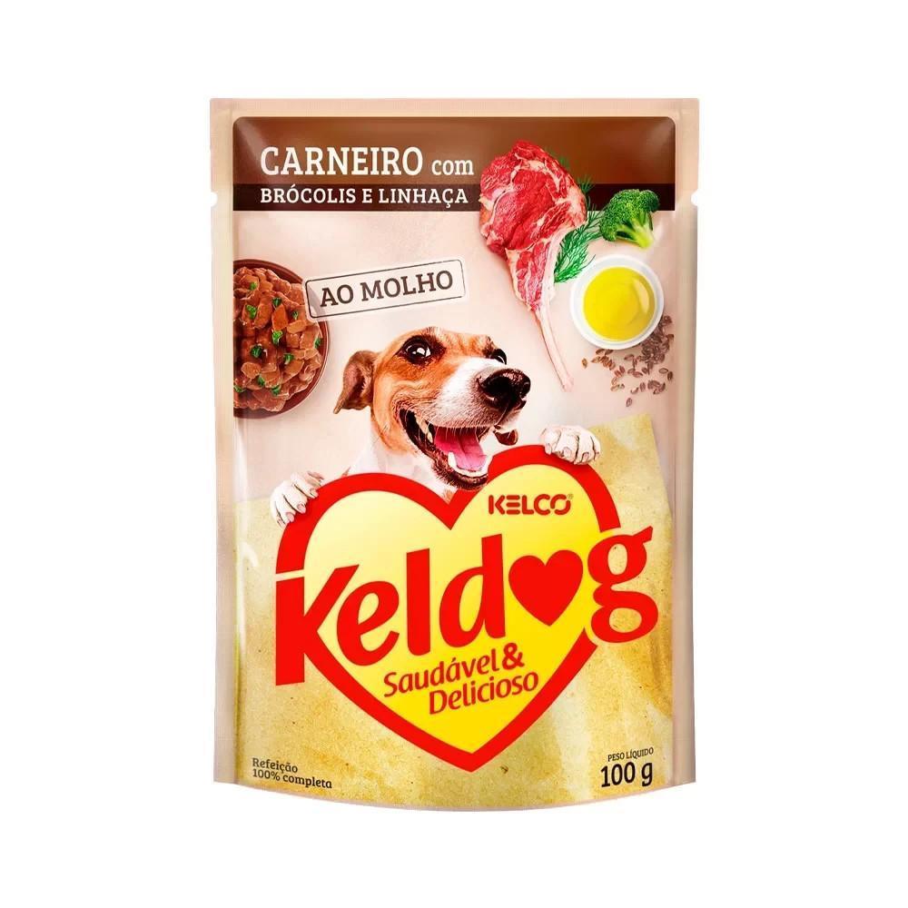 Ração Úmida Keldog Sachê para Cães Sabor Carneiro com Brócolis e Linhaça 100g