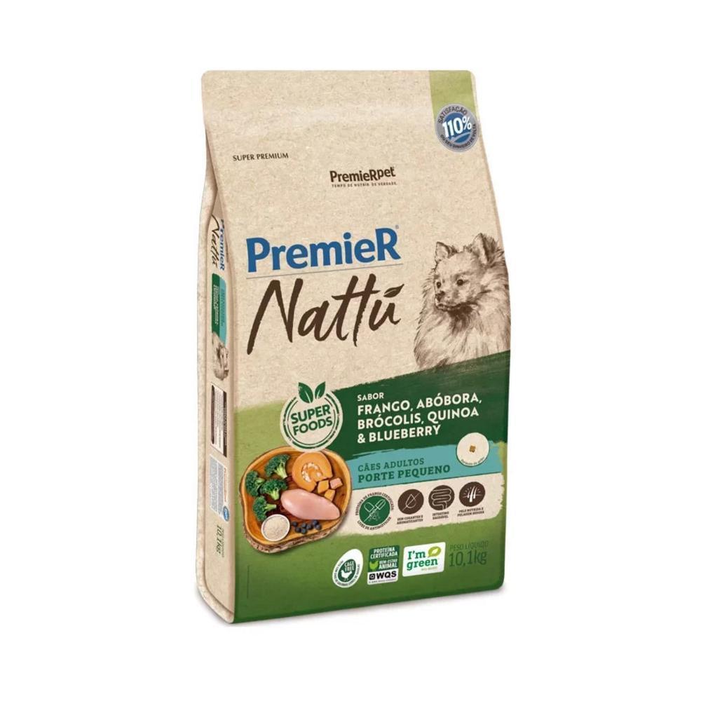 Ração Premier Nattú Cães Adultos Pequeno Porte Sabor Abóbora 10,1Kg