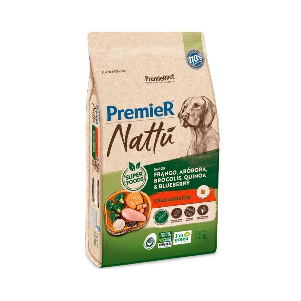 Ração Premier Nattú Cães Adultos Sabor Abóbora 12Kg