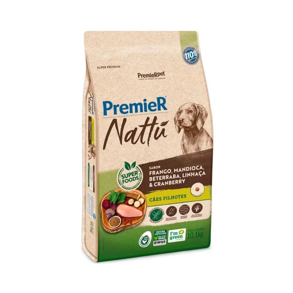 Ração Premier Nattú Cães Filhotes Sabor Mandioca 10,1Kg