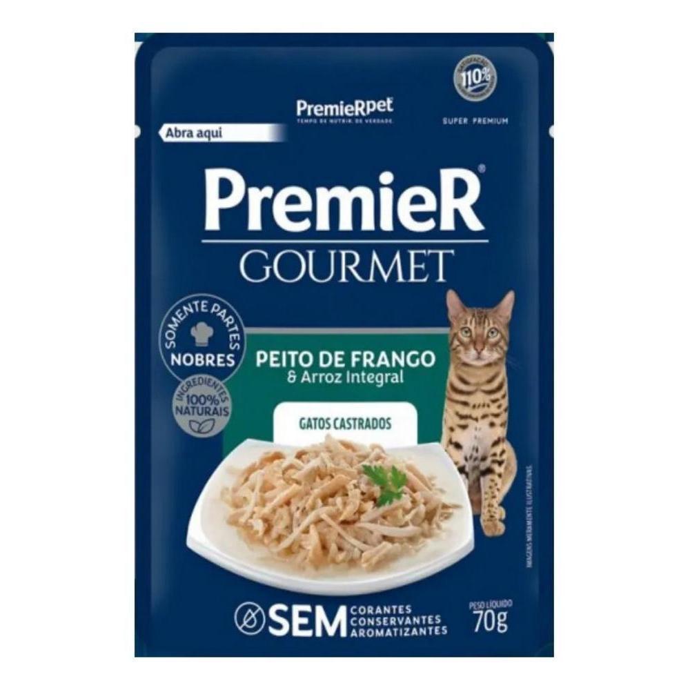 Ração Úmida Premier Gourmet Gatos Adultos Frango 70g