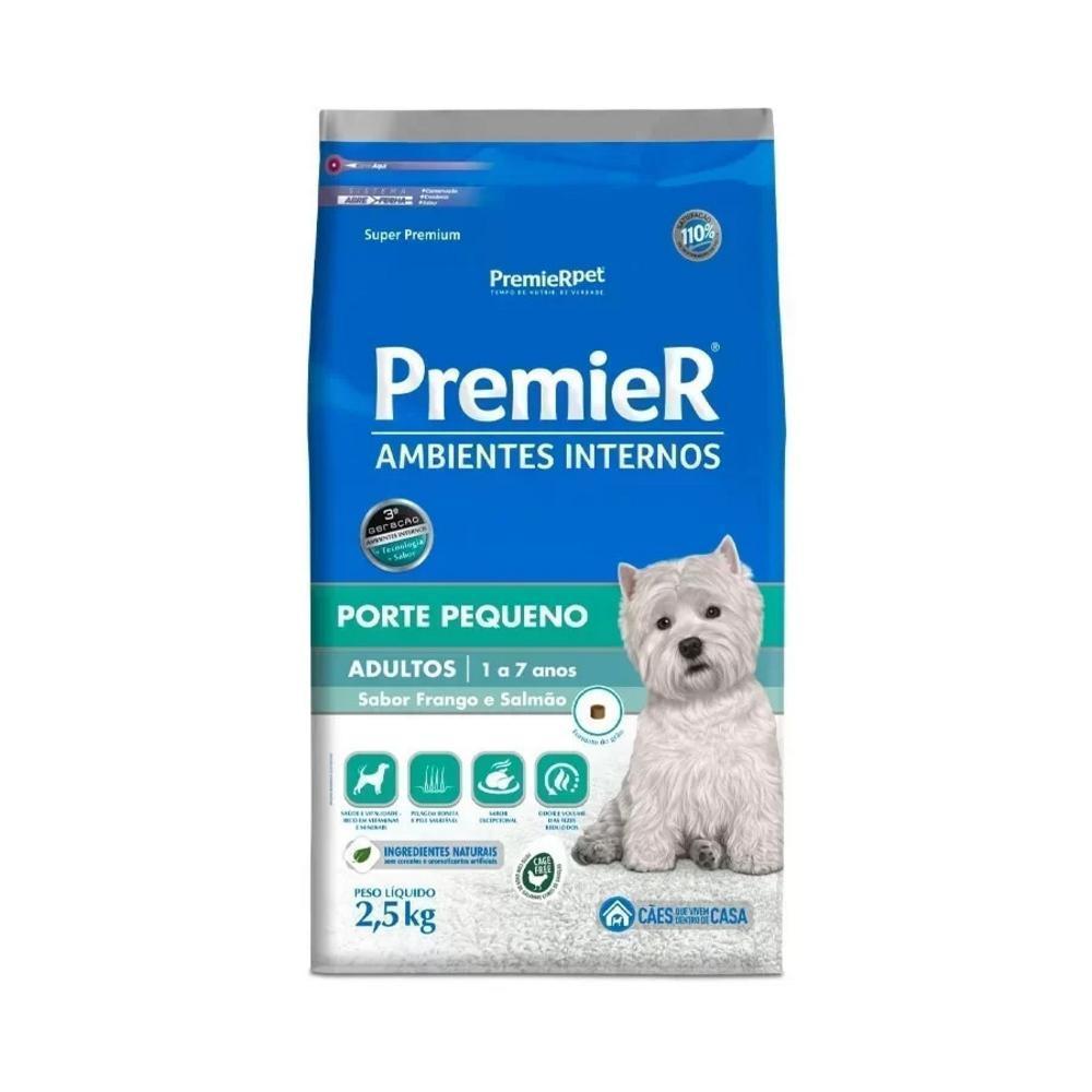 Ração Premier Pet Ambientes Internos Cães Adultos Frango e Salmão 2.5kg