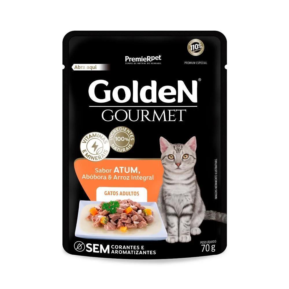 GoldeN Gourmet Gatos Adultos Atum, Abóbora e Arroz Integral 70g