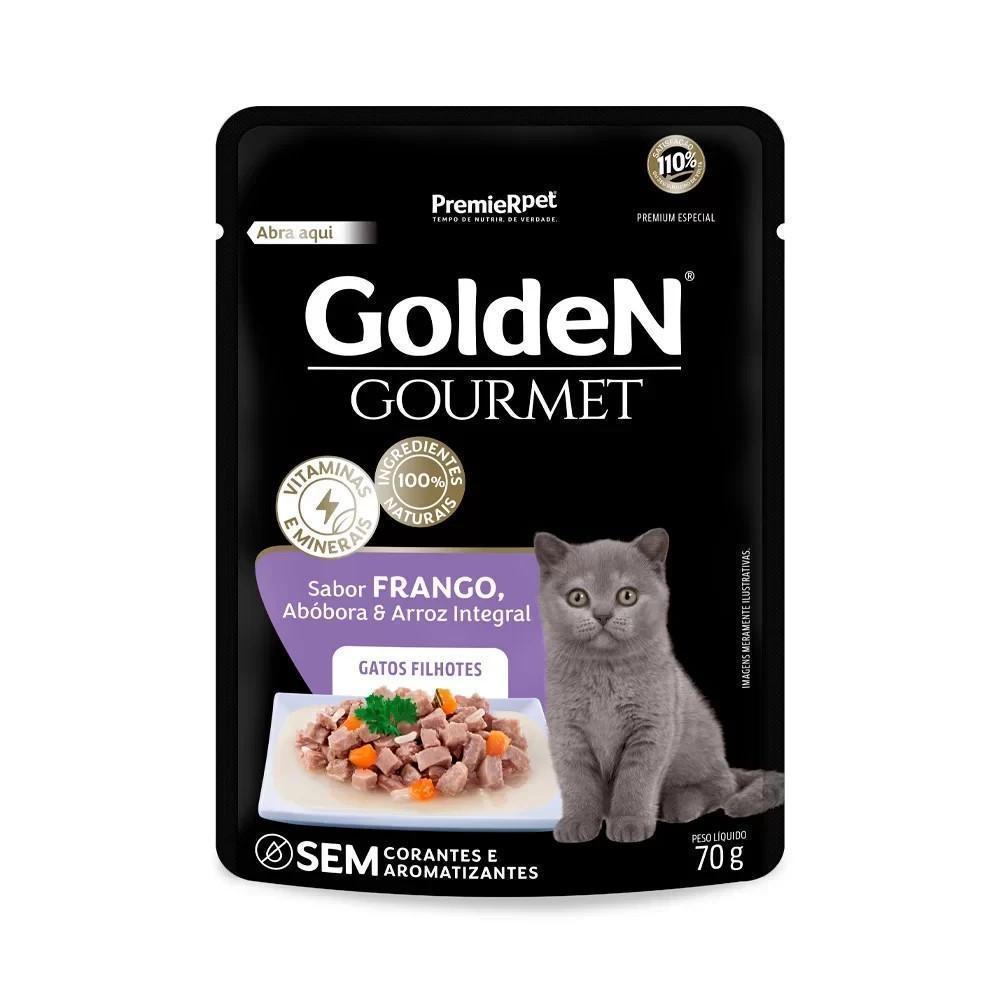 GoldeN Gourmet Gatos Filhotes Frango, Abóbora e Arroz Integral 70g