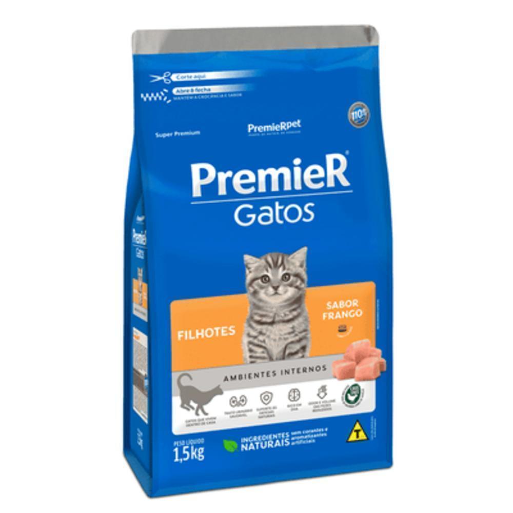 Ração Seca PremieR Gatos Ambientes Internos Filhotes sabor Frango 1,5kg