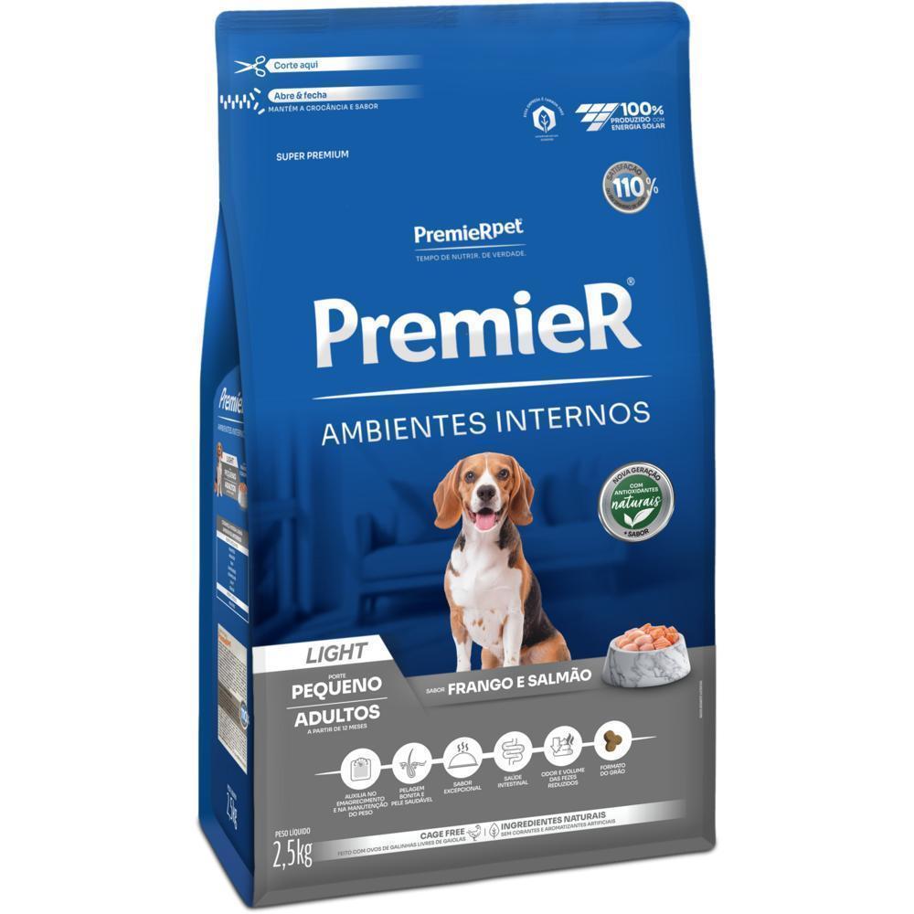 PremieR Ambientes Internos Cães Adultos Porte Pequeno Frango e Salmão Light 2,5 kg