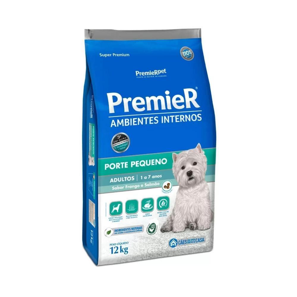 Ração Premier Pet Ambientes Internos Cães Adultos Frango e Salmão 12Kg